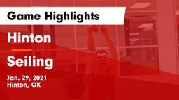 Hinton  vs Seiling  Game Highlights - Jan. 29, 2021