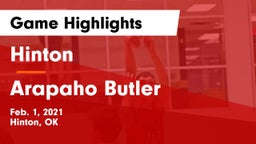 Hinton  vs Arapaho Butler Game Highlights - Feb. 1, 2021