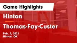 Hinton  vs Thomas-Fay-Custer  Game Highlights - Feb. 5, 2021