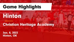 Hinton  vs Christian Heritage Academy Game Highlights - Jan. 8, 2022