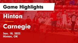 Hinton  vs Carnegie Game Highlights - Jan. 18, 2022