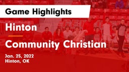Hinton  vs Community Christian Game Highlights - Jan. 25, 2022