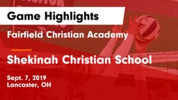 Fairfield Christian Academy  vs Shekinah Christian School Game Highlights - Sept. 7, 2019