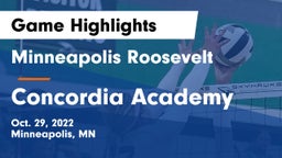 Minneapolis Roosevelt  vs Concordia Academy Game Highlights - Oct. 29, 2022