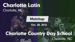 Matchup: Charlotte Latin vs. Charlotte Country Day School 2016
