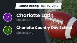 Recap: Charlotte Latin  vs. Charlotte Country Day School 2017