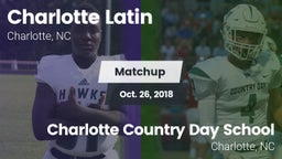 Matchup: Charlotte Latin vs. Charlotte Country Day School 2018