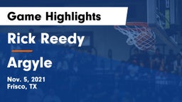 Rick Reedy  vs Argyle  Game Highlights - Nov. 5, 2021