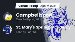 Recap: Campbellsport  vs. St. Mary's Springs Academy  2021