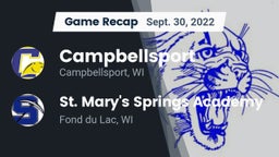 Recap: Campbellsport  vs. St. Mary's Springs Academy  2022