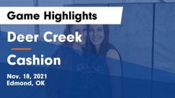 Deer Creek  vs Cashion  Game Highlights - Nov. 18, 2021