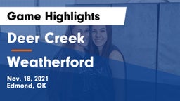 Deer Creek  vs Weatherford  Game Highlights - Nov. 18, 2021