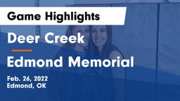 Deer Creek  vs Edmond Memorial  Game Highlights - Feb. 26, 2022