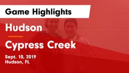 Hudson  vs Cypress Creek  Game Highlights - Sept. 10, 2019
