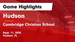 Hudson  vs Cambridge Christian School Game Highlights - Sept. 11, 2020