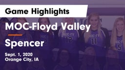MOC-Floyd Valley  vs Spencer  Game Highlights - Sept. 1, 2020