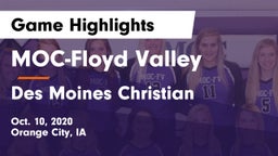 MOC-Floyd Valley  vs Des Moines Christian  Game Highlights - Oct. 10, 2020