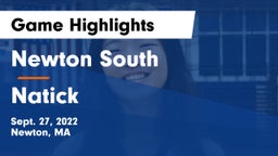 Newton South  vs Natick  Game Highlights - Sept. 27, 2022