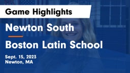 Newton South  vs Boston Latin School Game Highlights - Sept. 15, 2023