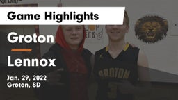 Groton  vs Lennox  Game Highlights - Jan. 29, 2022