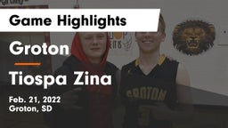 Groton  vs Tiospa Zina  Game Highlights - Feb. 21, 2022