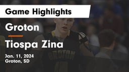 Groton  vs Tiospa Zina  Game Highlights - Jan. 11, 2024