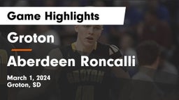 Groton  vs Aberdeen Roncalli  Game Highlights - March 1, 2024