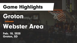 Groton  vs Webster Area  Game Highlights - Feb. 18, 2020