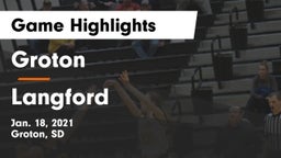 Groton  vs Langford  Game Highlights - Jan. 18, 2021