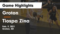 Groton  vs Tiospa Zina  Game Highlights - Feb. 9, 2021