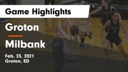 Groton  vs Milbank Game Highlights - Feb. 23, 2021