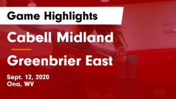 Cabell Midland  vs Greenbrier East  Game Highlights - Sept. 12, 2020