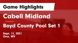 Cabell Midland  vs Boyd County Pool Set 1 Game Highlights - Sept. 11, 2021