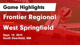 Frontier Regional  vs West Springfield Game Highlights - Sept. 19, 2019