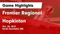 Frontier Regional  vs Hopkinton  Game Highlights - Oct. 28, 2019