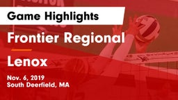 Frontier Regional  vs Lenox  Game Highlights - Nov. 6, 2019