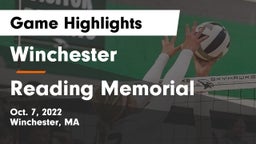 Winchester  vs Reading Memorial  Game Highlights - Oct. 7, 2022