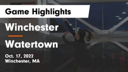 Winchester  vs Watertown Game Highlights - Oct. 17, 2022