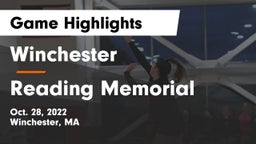 Winchester  vs Reading Memorial  Game Highlights - Oct. 28, 2022