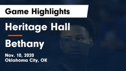 Heritage Hall  vs Bethany  Game Highlights - Nov. 10, 2020