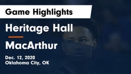 Heritage Hall  vs MacArthur  Game Highlights - Dec. 12, 2020