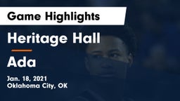 Heritage Hall  vs Ada  Game Highlights - Jan. 18, 2021