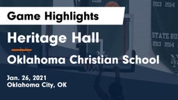 Heritage Hall  vs Oklahoma Christian School Game Highlights - Jan. 26, 2021