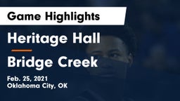 Heritage Hall  vs Bridge Creek  Game Highlights - Feb. 25, 2021