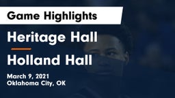 Heritage Hall  vs Holland Hall  Game Highlights - March 9, 2021