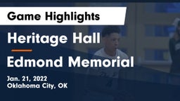 Heritage Hall  vs Edmond Memorial  Game Highlights - Jan. 21, 2022