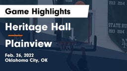 Heritage Hall  vs Plainview  Game Highlights - Feb. 26, 2022