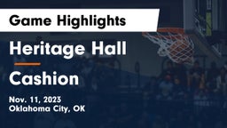 Heritage Hall  vs Cashion  Game Highlights - Nov. 11, 2023