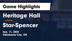 Heritage Hall  vs Star-Spencer  Game Highlights - Jan. 11, 2024