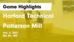 Harford Technical  vs Patterson Mill Game Highlights - Jan. 6, 2022